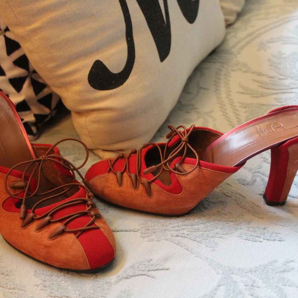 Nike Air Cole Haan Mule shoes Red and Tan Suede
